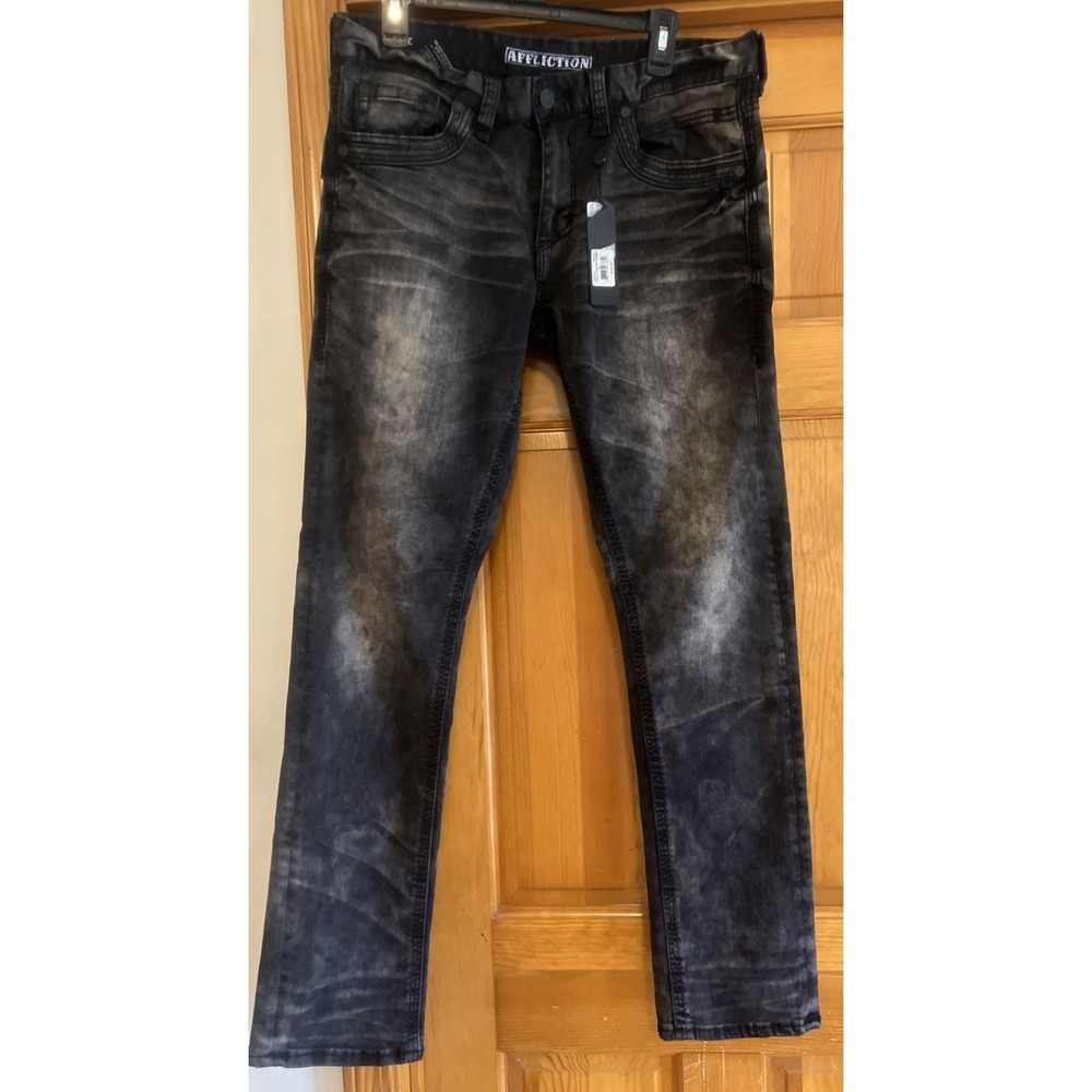 Affliction Gage Fleur Matador Men's Jeans 34 Black Wash